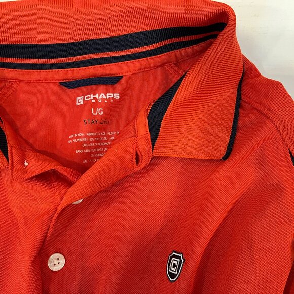 Chaps Men's Red-Orange Performance Golf Polo – Size Large - Picture 5 of 5